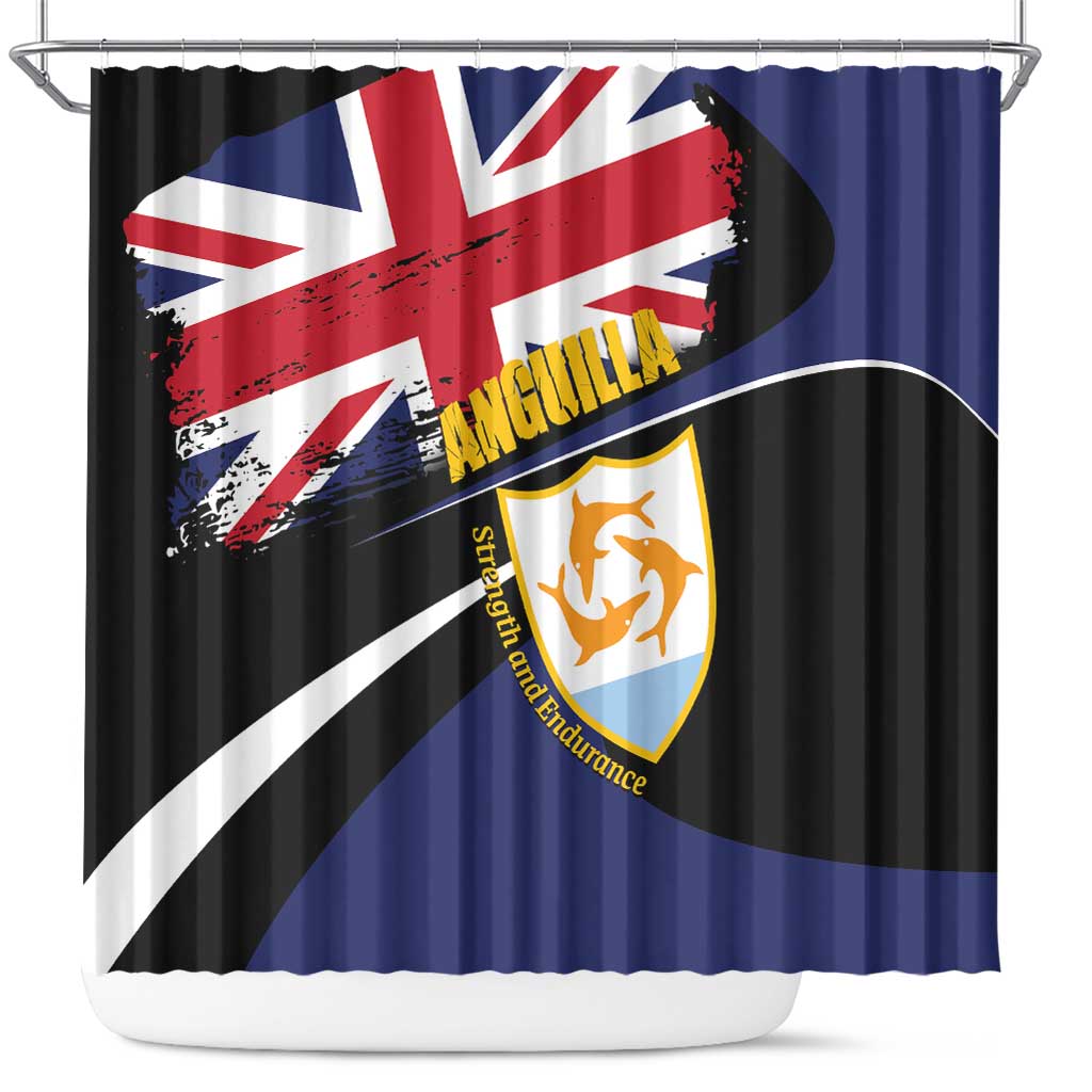 Anguilla Shower Curtain Strength and Endurance Grunge