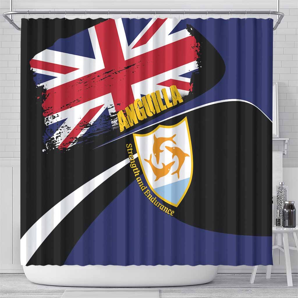 Anguilla Shower Curtain Strength and Endurance Grunge