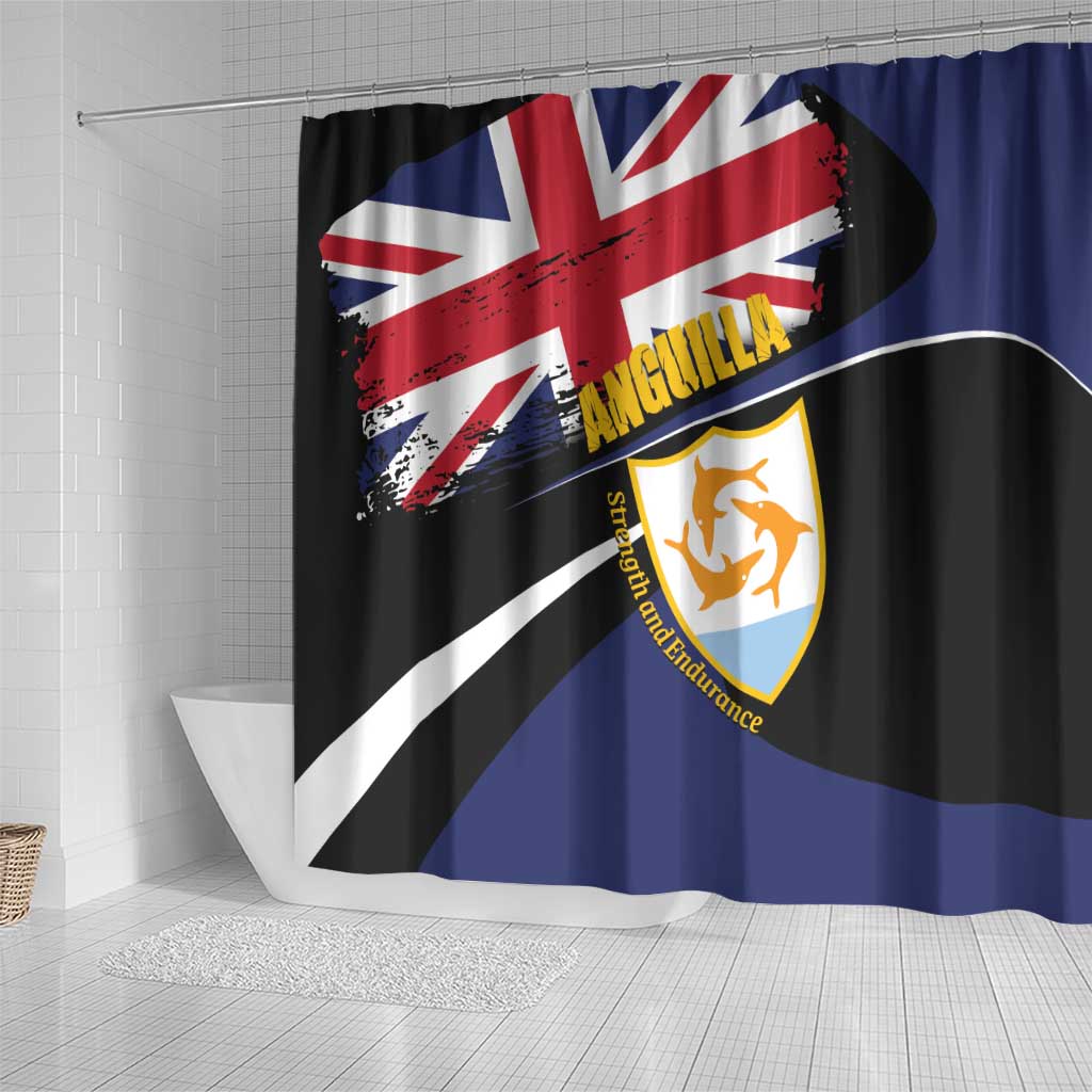 Anguilla Shower Curtain Strength and Endurance Grunge