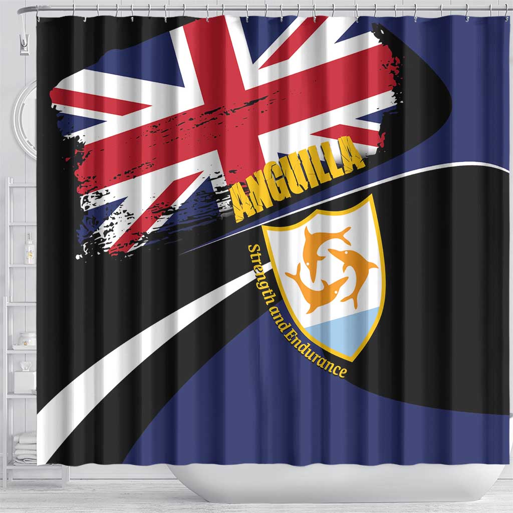 Anguilla Shower Curtain Strength and Endurance Grunge