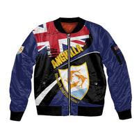 Personalised Anguilla Sleeve Zip Bomber Jacket Strength and Endurance Grunge