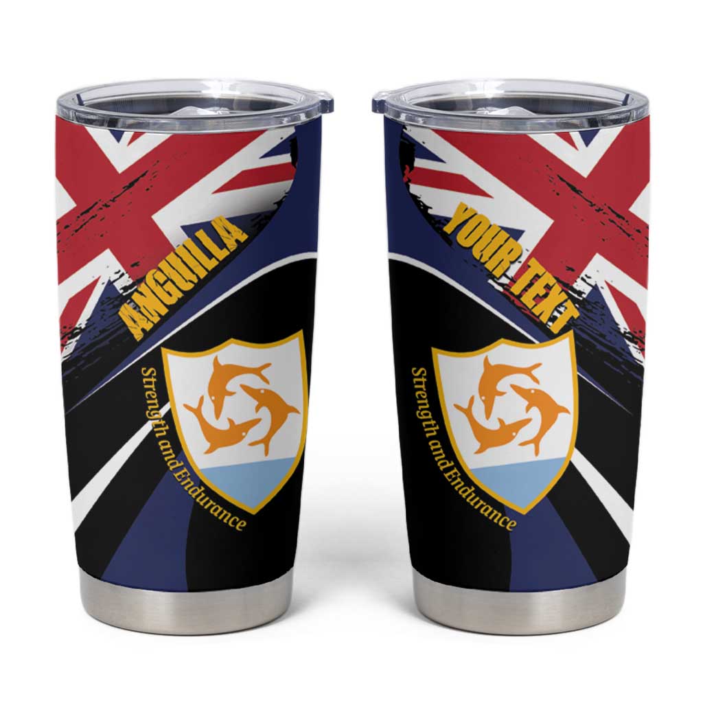 Personalised Anguilla Tumbler Cup Strength and Endurance Grunge
