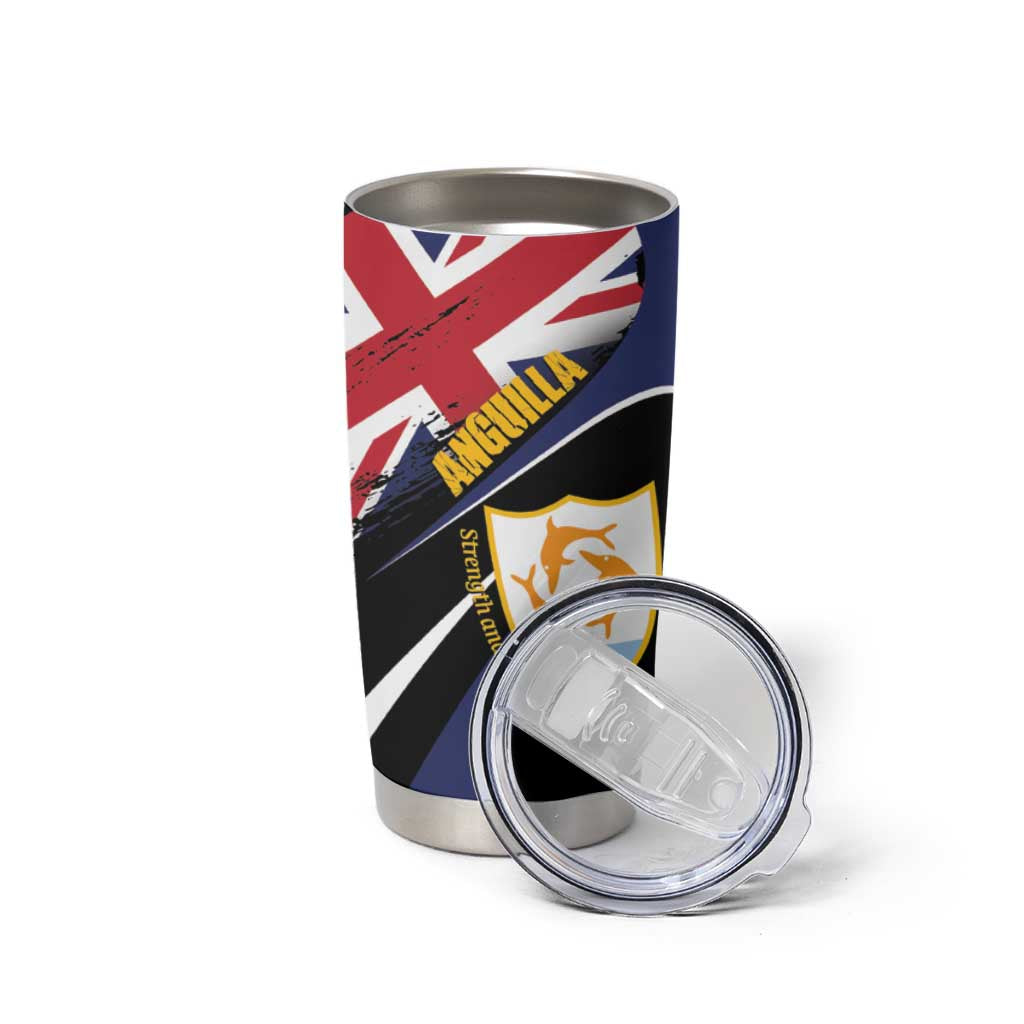 Personalised Anguilla Tumbler Cup Strength and Endurance Grunge