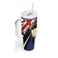Personalised Anguilla Tumbler With Handle Strength and Endurance Grunge