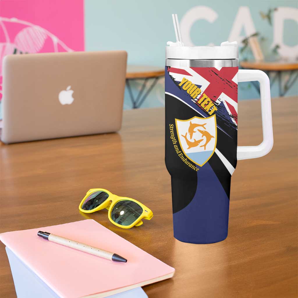 Personalised Anguilla Tumbler With Handle Strength and Endurance Grunge