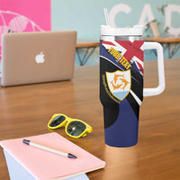 Personalised Anguilla Tumbler With Handle Strength and Endurance Grunge
