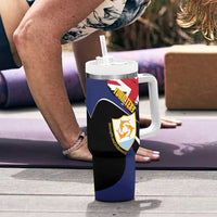 Personalised Anguilla Tumbler With Handle Strength and Endurance Grunge
