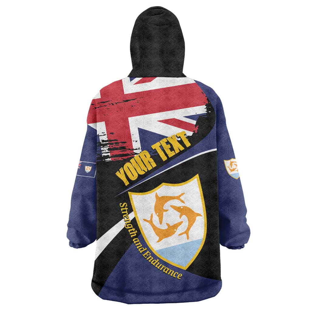 Personalised Anguilla Wearable Blanket Hoodie Strength and Endurance Grunge