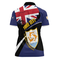 Personalised Anguilla Women Polo Shirt Strength and Endurance Grunge