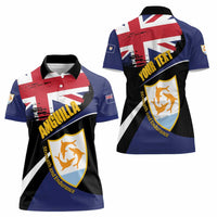 Personalised Anguilla Women Polo Shirt Strength and Endurance Grunge