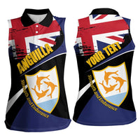 Personalised Anguilla Women Sleeveless Polo Shirt Strength and Endurance Grunge