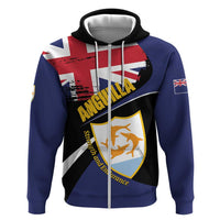 Personalised Anguilla Zip Hoodie Strength and Endurance Grunge