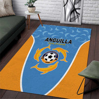 Anguilla Football Area Rug Come On Soccer Dolphins