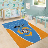 Anguilla Football Area Rug Come On Soccer Dolphins