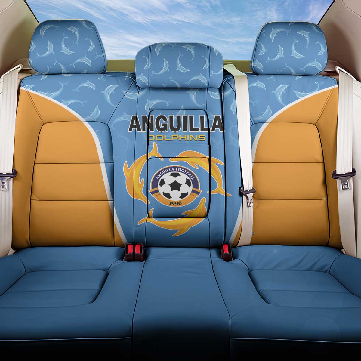 Anguilla Football Back Car Seat Cover Come On Soccer Dolphins