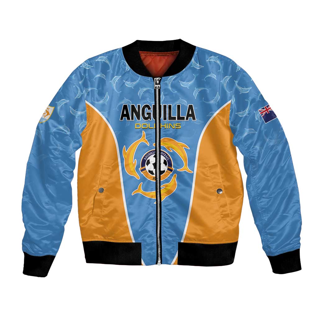 Custom Anguilla Football Bomber Jacket Come On Soccer Dolphins