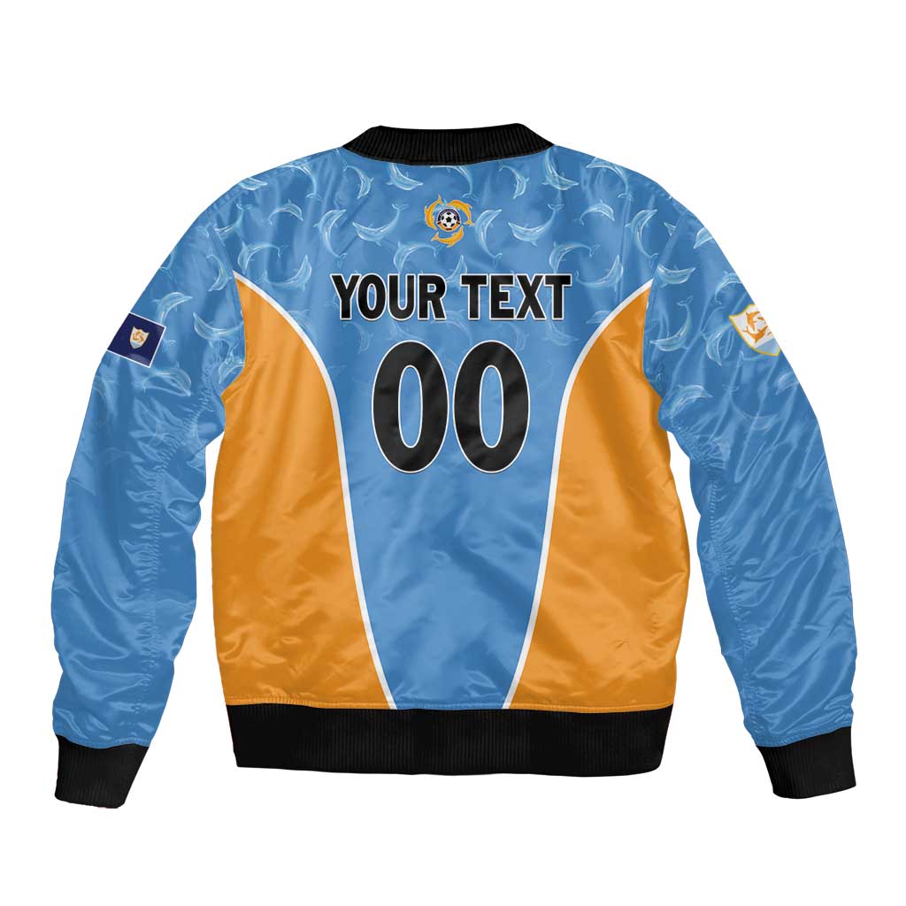 Custom Anguilla Football Bomber Jacket Come On Soccer Dolphins