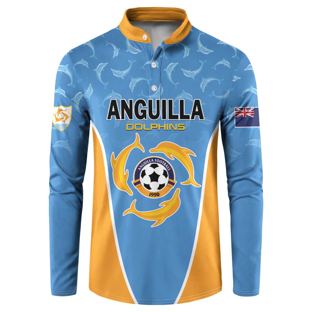 Custom Anguilla Football Button Sweatshirt Come On Soccer Dolphins