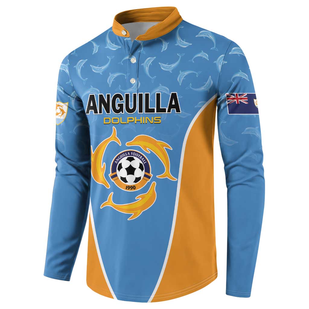 Custom Anguilla Football Button Sweatshirt Come On Soccer Dolphins