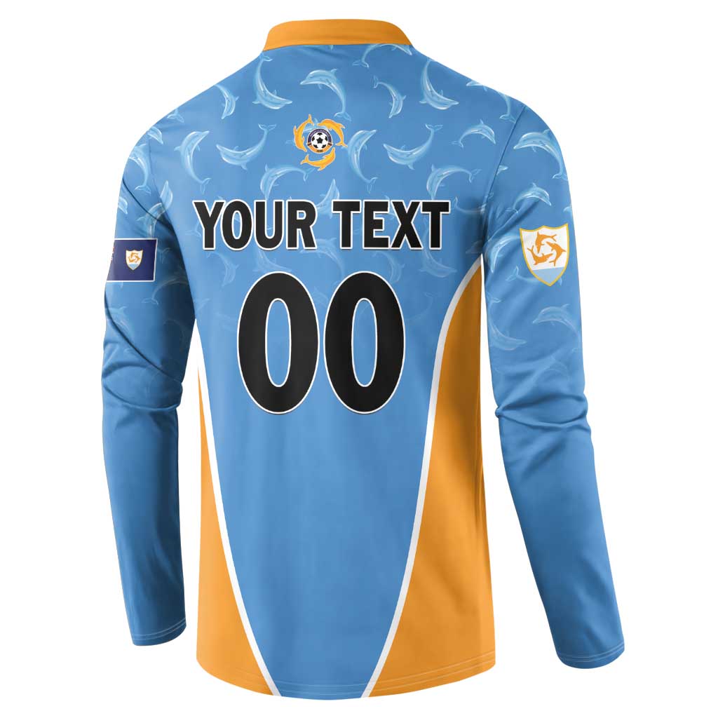 Custom Anguilla Football Button Sweatshirt Come On Soccer Dolphins