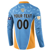 Custom Anguilla Football Button Sweatshirt Come On Soccer Dolphins