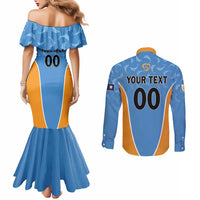 Custom Anguilla Football Couples Matching Mermaid Dress and Long Sleeve Button Shirt Come On Soccer Dolphins