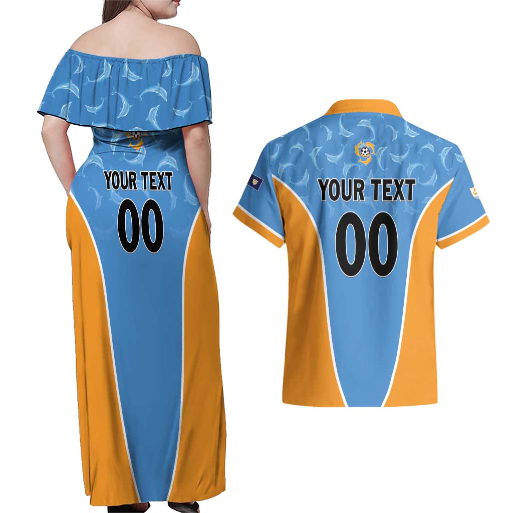 Custom Anguilla Football Couples Matching Off Shoulder Maxi Dress and Hawaiian Shirt Come On Soccer Dolphins