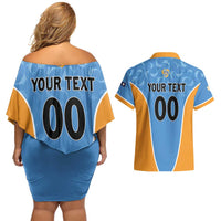 Custom Anguilla Football Couples Matching Off Shoulder Short Dress and Hawaiian Shirt Come On Soccer Dolphins