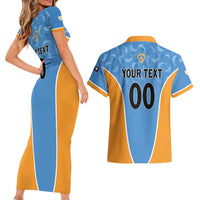 Custom Anguilla Football Couples Matching Short Sleeve Bodycon Dress and Hawaiian Shirt Come On Soccer Dolphins
