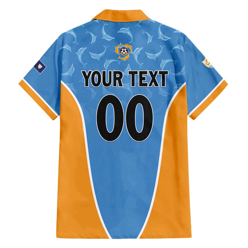 Custom Anguilla Football Family Matching Long Sleeve Bodycon Dress and Hawaiian Shirt Come On Soccer Dolphins