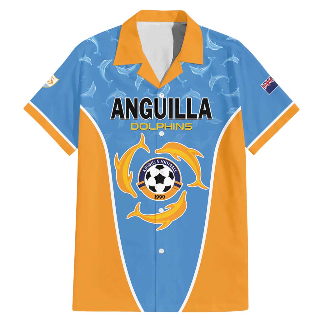 Custom Anguilla Football Family Matching Mermaid Dress and Hawaiian Shirt Come On Soccer Dolphins