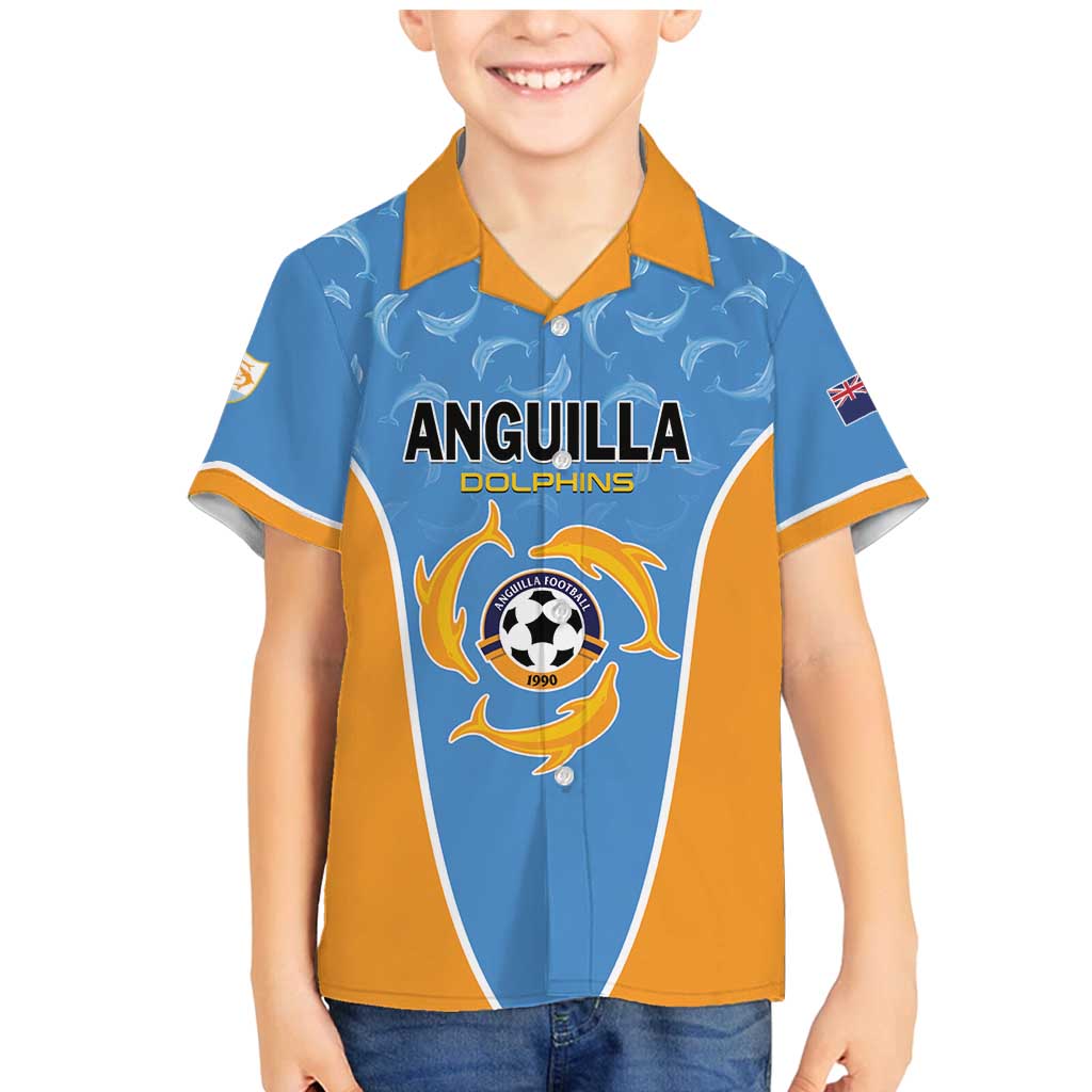 Custom Anguilla Football Family Matching Mermaid Dress and Hawaiian Shirt Come On Soccer Dolphins