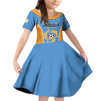 Custom Anguilla Football Family Matching Off Shoulder Short Dress and Hawaiian Shirt Come On Soccer Dolphins