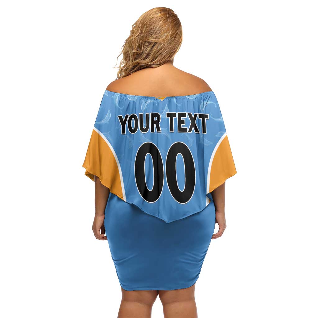 Custom Anguilla Football Family Matching Off Shoulder Short Dress and Hawaiian Shirt Come On Soccer Dolphins