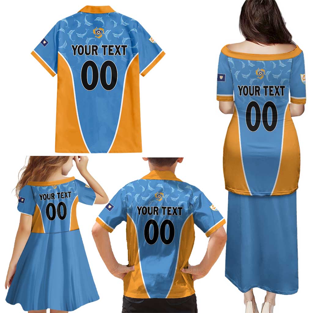 Custom Anguilla Football Family Matching Puletasi and Hawaiian Shirt Come On Soccer Dolphins
