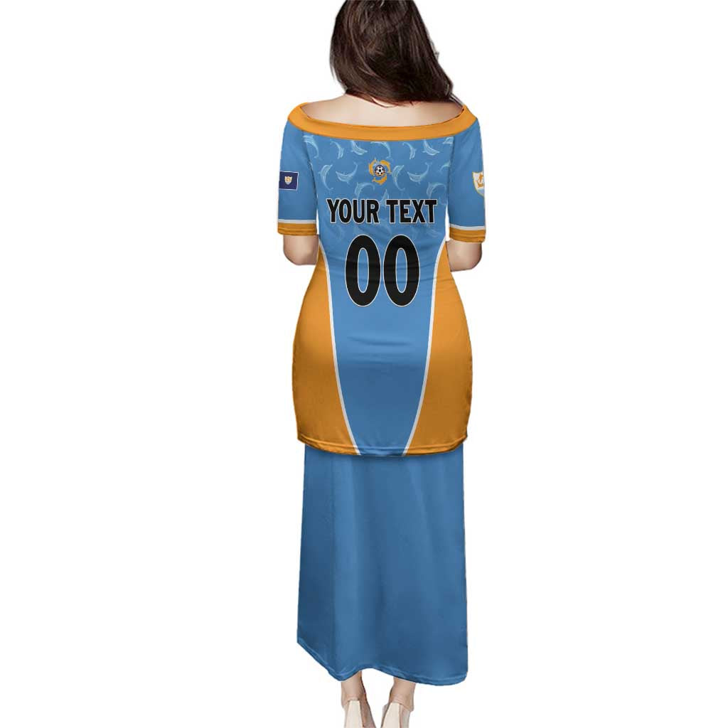Custom Anguilla Football Family Matching Puletasi and Hawaiian Shirt Come On Soccer Dolphins