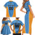 Custom Anguilla Football Family Matching Short Sleeve Bodycon Dress and Hawaiian Shirt Come On Soccer Dolphins