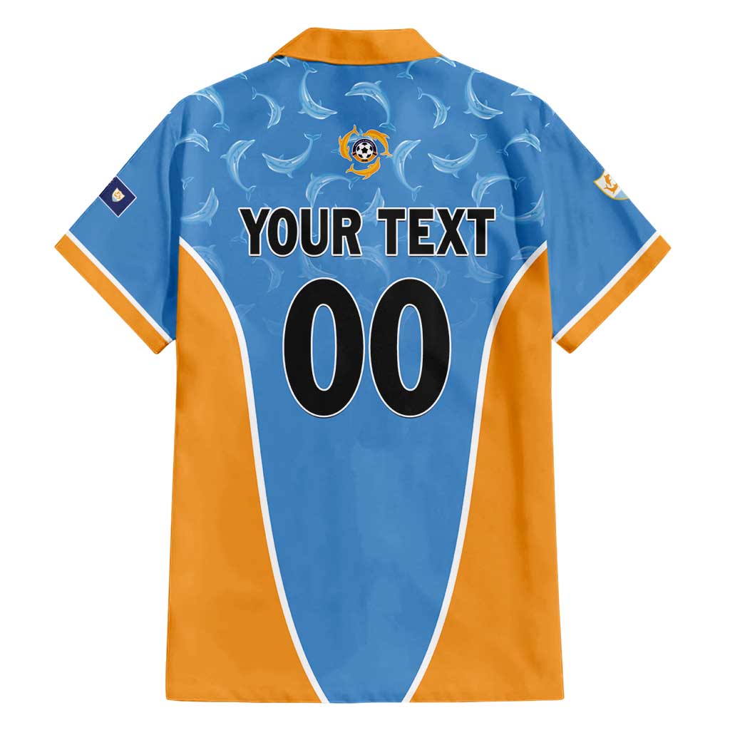 Custom Anguilla Football Family Matching Short Sleeve Bodycon Dress and Hawaiian Shirt Come On Soccer Dolphins