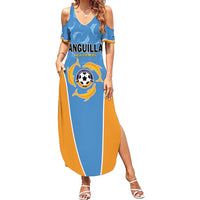 Custom Anguilla Football Family Matching Summer Maxi Dress and Hawaiian Shirt Come On Soccer Dolphins