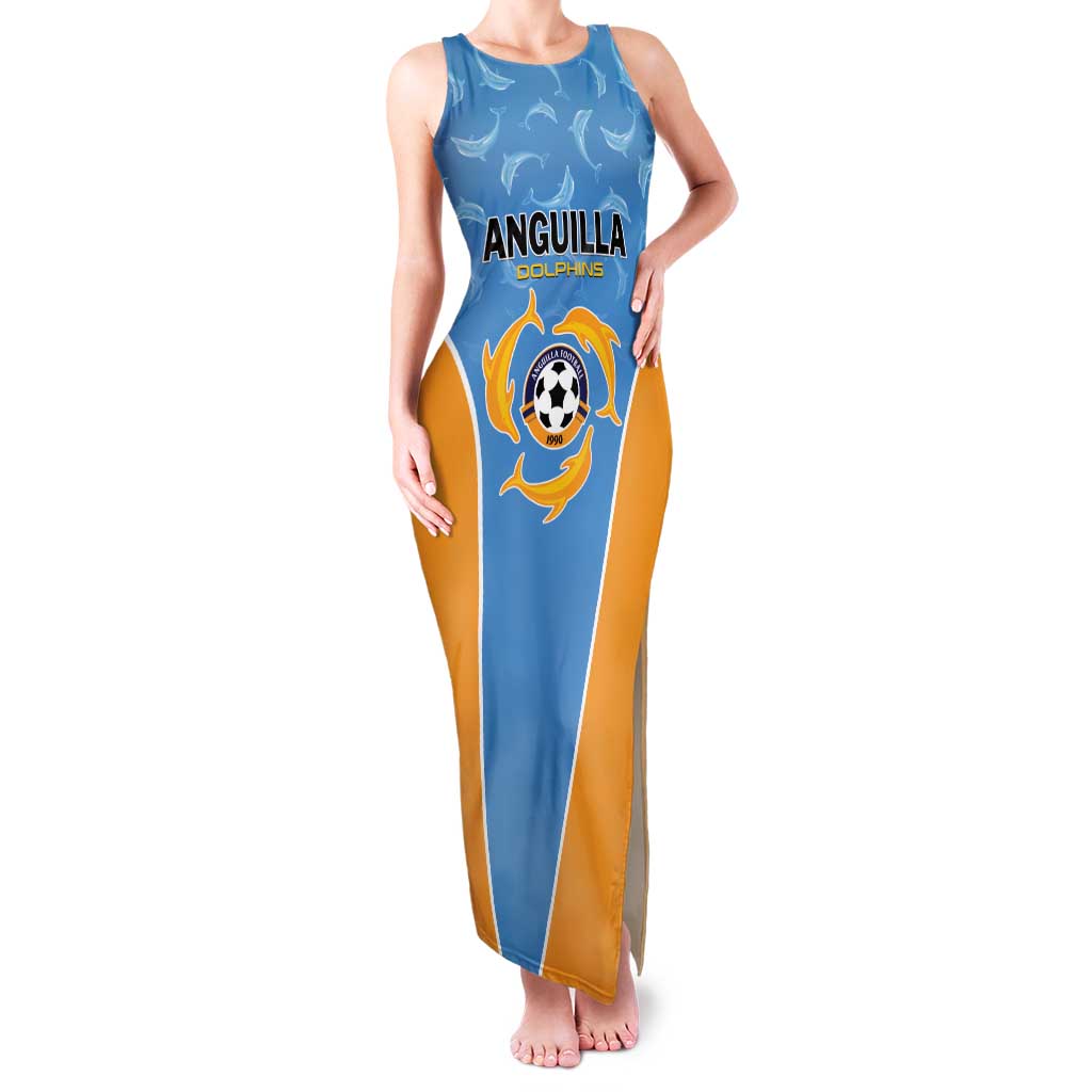 Custom Anguilla Football Family Matching Tank Maxi Dress and Hawaiian Shirt Come On Soccer Dolphins