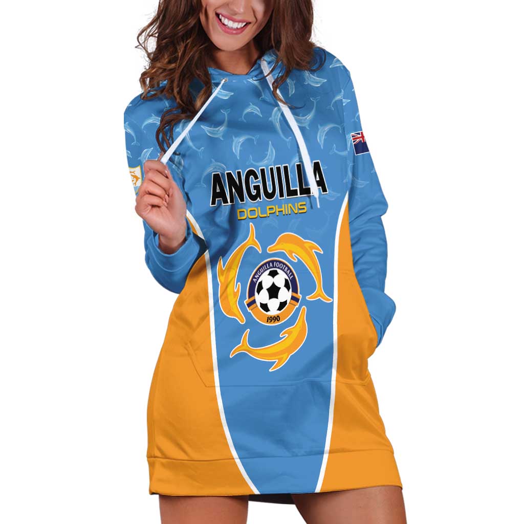 Custom Anguilla Football Hoodie Dress Come On Soccer Dolphins