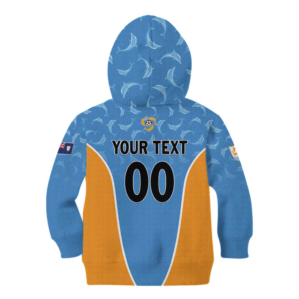 Custom Anguilla Football Kid Hoodie Come On Soccer Dolphins