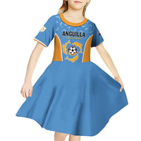 Custom Anguilla Football Kid Short Sleeve Dress Come On Soccer Dolphins