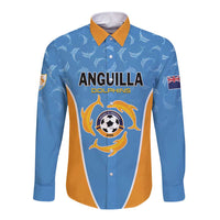 Custom Anguilla Football Long Sleeve Button Shirt Come On Soccer Dolphins