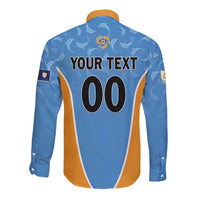 Custom Anguilla Football Long Sleeve Button Shirt Come On Soccer Dolphins