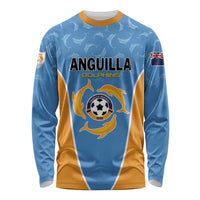 Custom Anguilla Football Long Sleeve Shirt Come On Soccer Dolphins