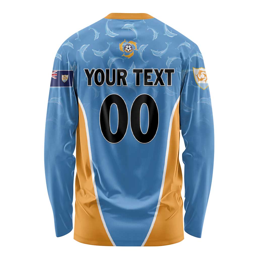 Custom Anguilla Football Long Sleeve Shirt Come On Soccer Dolphins