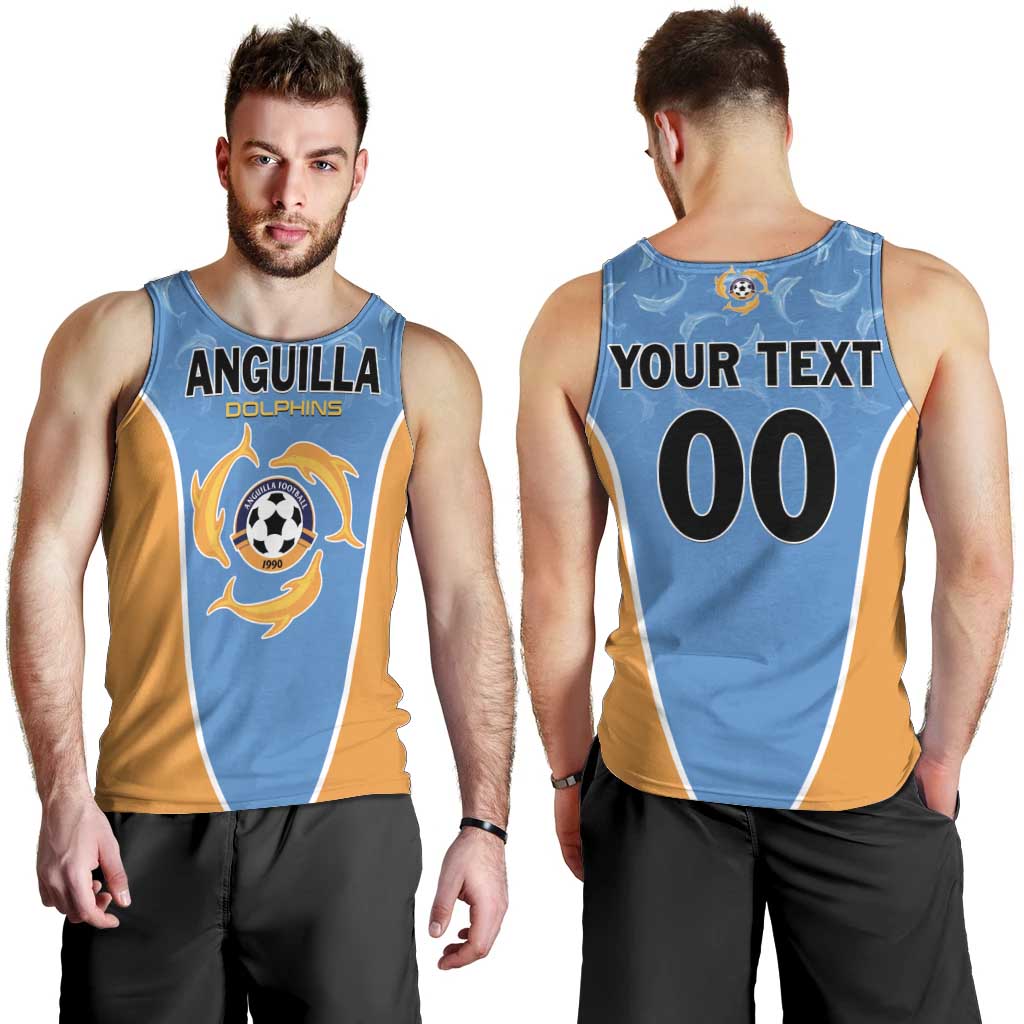 Custom Anguilla Football Men Tank Top Come On Soccer Dolphins
