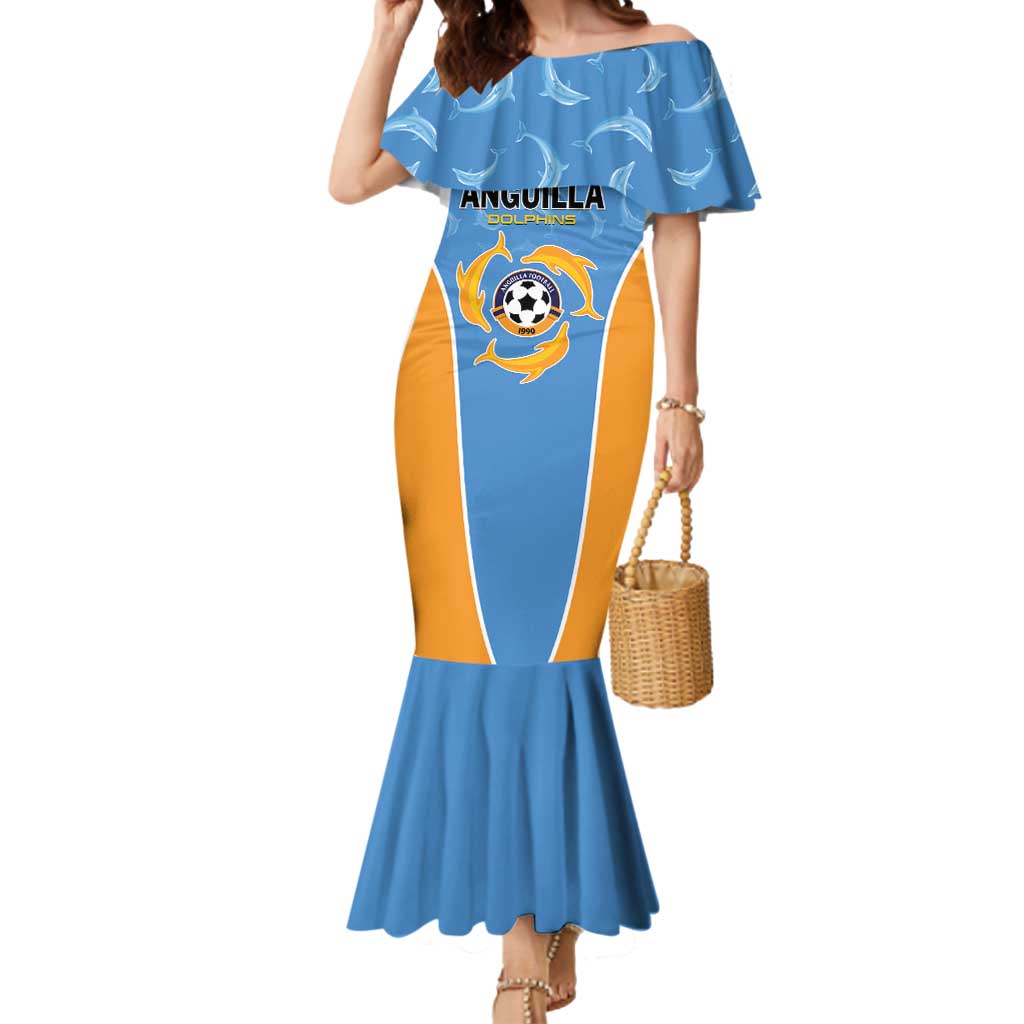 Custom Anguilla Football Mermaid Dress Come On Soccer Dolphins