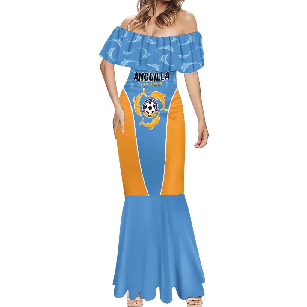 Custom Anguilla Football Mermaid Dress Come On Soccer Dolphins